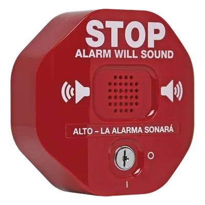 Alarma de Puerta Multifunción / Sirena 95/105 dB / Alimentación Dual 9V y 12-24 VCD / Detección de Apertura 30 s / Carcasa de Policarbonato