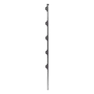 Poste de Paso para Cerca Electrificada / 1.2 m (3.9 ft) / Tubo Galvanizado Cal. 18 / 1" Diámetro / 5 Aisladores / Fijación en Concreto