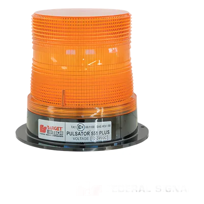 Estrobo PULSATOR(R); 551 PLUS Faro de Flash Sencillo con Montaje Permanente, Color Ámbar, 8 J, 12-48 Vcc