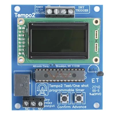 Temporizador 2 Etapas / 12-24 VAC/VDC / LCD Programable / Relé Tipo C 2A / 1 Seg-24 Hrs