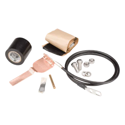 Kit de Puesta a Tierra / Cable Coaxial Corrugado 1-1/4 pulgadas / Conductor Calibre 6 / IP68 / 100kA / -40°C a +85°C