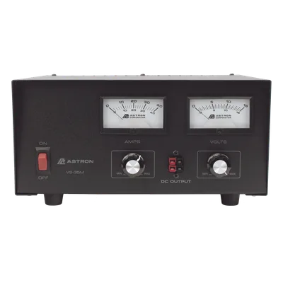 Fuente de poder 13.8Vcc, 35A, lineal, voltaje y corriente variable con medidores