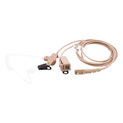 Kit Micrófono-Audífono Profesional / 2 Cables / Tubos Acústicos Transparentes / Compatible KENWOOD NX-340/320/420/TK-3230/3000/3402/3312/3360/3170 / PTT Integrado / VOX Modo Convencional