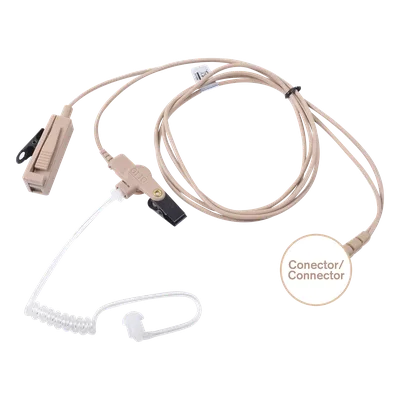 Kit Micrófono-Audífono Profesional / 2 Cables / Tubos Acústicos Transparentes / Compatible KENWOOD NX-340/320/420/TK-3230/3000/3402/3312/3360/3170 / PTT Integrado / VOX Modo Convencional