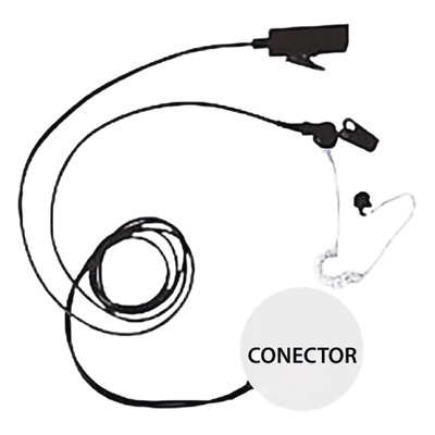 Kit Micrófono-Audífono Profesional / 2 Cables / Tubo Acústico Transparente / PTT Integrado / Kevlar Reforzado / Compatible VOX