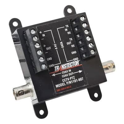 Protector CCTV PTZ / SASD / 12-24V + Coaxial BNC + RS-232/422/485 / 150A / Bidireccional / -40 a 65°C