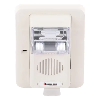 Sirena Estrobo / 24 Vcd / Multi-Candela 15-110 cd / Montaje en Pared / 5.0 x 4.5 x 2.5 pulgadas / Color Blanco