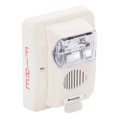Sirena Estrobo / 24 Vcd / Multi-Candela 15-110 cd / Montaje en Pared / 5.0 x 4.5 x 2.5 pulgadas / Color Blanco