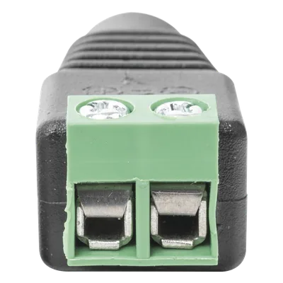 Adaptador de Alimentación DC / Jack Hembra 3.5 mm / Terminales Tornillo / Polarizado 12 Vcc / Pin Cobre 2.1 mm / Calibre 18 AWG