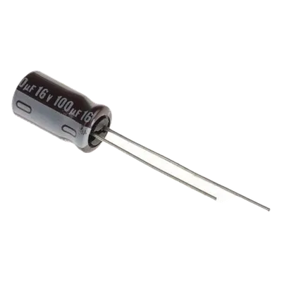 Capacitor Electrolítico de Aluminio / 100 µF / 16 Vcc / Radial / 105 °C / 5 x 11 mm