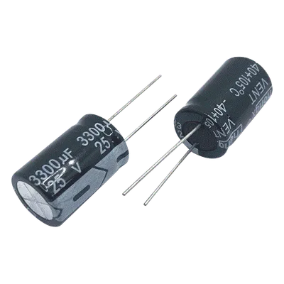Capacitor Electrolítico Radial / 3300 µF / 25 Vcc / 105 °C / 18 x 25 mm