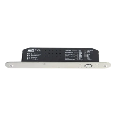 Cerradura de Perno Eléctrica / Diseño Estrecho para Perfiles Delgados / Temporizador 10 s / Buzzer y LED Bicolor / 12-24 VDC / Sensor de Estado de Puerta