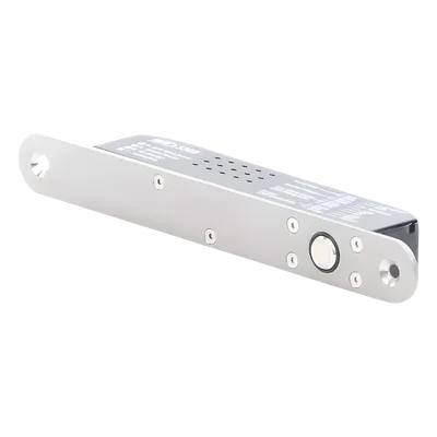 Cerradura de Perno Eléctrica / Diseño Estrecho para Perfiles Delgados / Temporizador 10 s / Buzzer y LED Bicolor / 12-24 VDC / Sensor de Estado de Puerta