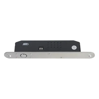 Cerradura de Perno Eléctrica / Diseño Estrecho para Perfiles Delgados / Temporizador 10 s / Buzzer y LED Bicolor / 12-24 VDC / Sensor de Estado de Puerta