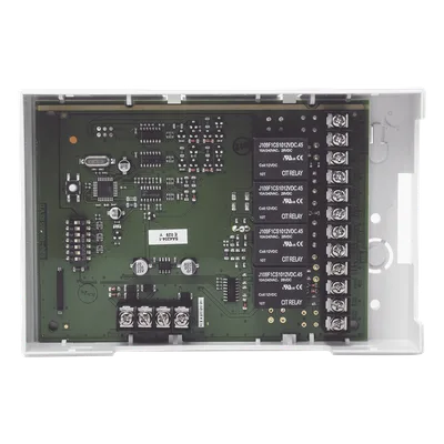 Módulo Expansor de Relevadores / 4 Salidas SPDT Tipo C / Conexión por Bus de Teclado 4 Hilos / Supervisión de Cableado / 16 Direcciones DIP Switch
