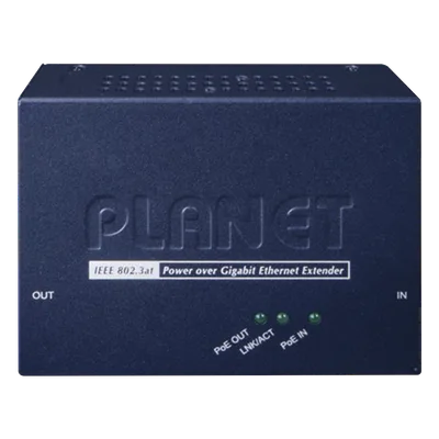 Extensor PoE+ / Hasta 500 m (1640 pies) / Entrada PoE+ Gigabit 802.3at / Salida PoE+ Gigabit 802.3af/at / Cadena de 4 unidades / Interior