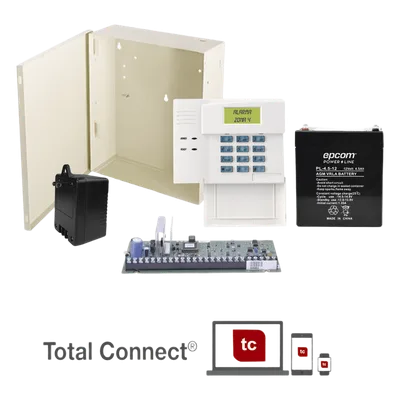 Panel de control de intrusión / Serie VISTA / Hasta 64 zonas / 3 particiones / Gabinete pequeño con batería y transformador incluidos