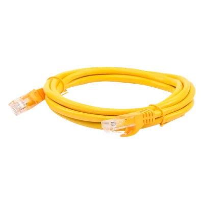 Cable de Parcheo UTP Cat5e / 2.0m (6.56 pies) / Amarillo / Sin Blindaje / 100 Ohms