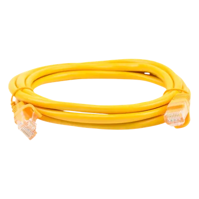 Cable de Parcheo UTP Cat5e / 2.0m (6.56 pies) / Amarillo / Sin Blindaje / 100 Ohms