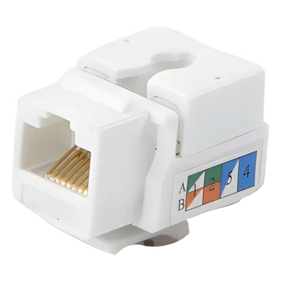 Módulo Jack Keystone / Cat5e / Terminación 110 / RJ45 / 1 Puerto / 90° / T568A-B / Blanco