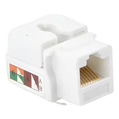 Módulo Jack Keystone / Cat5e / Terminación 110 / RJ45 / 1 Puerto / 90° / T568A-B / Blanco