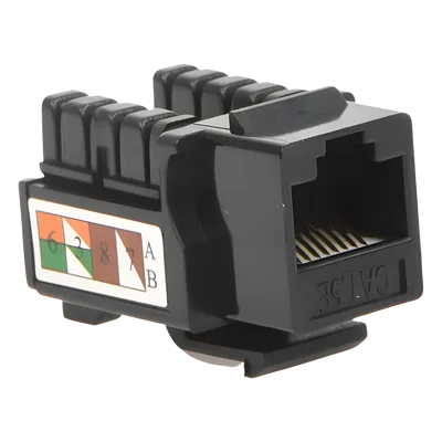 Módulo Jack Keystone / Cat5e / Terminación 110 / RJ45 / Sin Blindaje / Negro