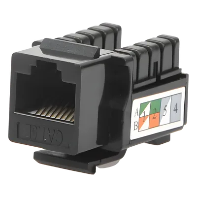 Módulo Jack Keystone / Cat5e / Terminación 110 / RJ45 / Sin Blindaje / Negro