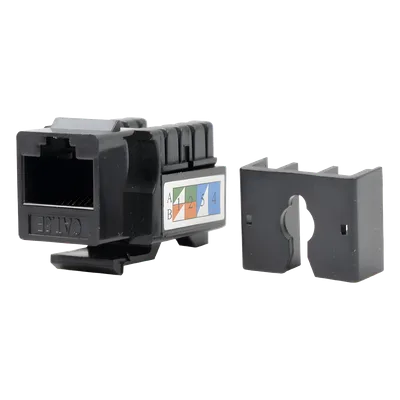 Módulo Jack Keystone / Cat5e / Terminación 110 / RJ45 / Sin Blindaje / Negro