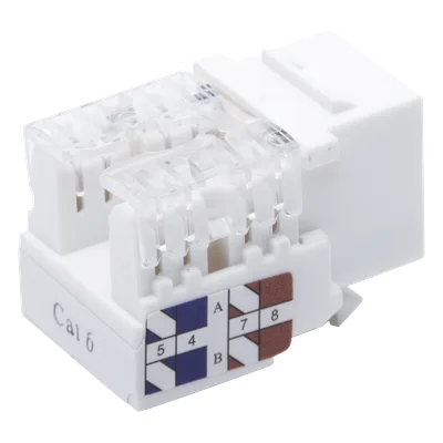 Módulo Jack Keystone / Cat6 / Clase E / Terminación 110 Punchdown / RJ45 / Sin Blindaje / Color Blanco