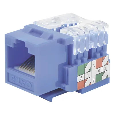 Módulo Jack / Cat6 Clase E / Keystone 110 / Impacto / RJ45 No Blindado / Azul