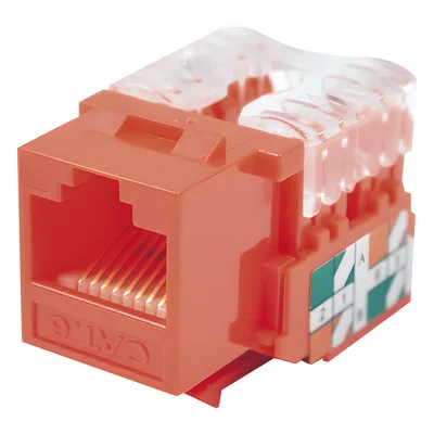 Módulo Jack Keystone / Cat6 / Terminación 110 / UTP / Color Rojo / 1 Puerto