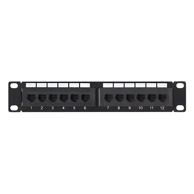 Panel de parcheo de impacto (110) UTP de 12 puertos Cat6, 10in