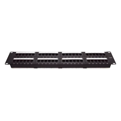 Panel de Parcheo de Impacto / 48 Puertos / Cat6 / 2U / 19 Pulgadas (48.26 cm) / T568A/T568B