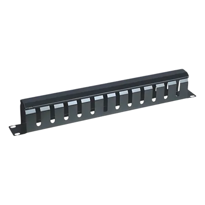 Organizador de Cables Horizontal / 1U para Rack 19" / Capacidad 60 Cables Cat5 o 50 Cat6 / Cubierta Metálica / Ventilación 50%
