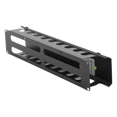 Organizador de Cables Horizontal / 2U para Rack 19" / Capacidad 125 Cables Cat5 / Cubierta Metálica / Acero con Pintura Electrostática