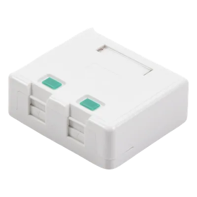 Caja de Pared / 2 Puertos Keystone / UL 94V-0 / Montaje Superficial Vertical / Incluye Kit de Herramientas