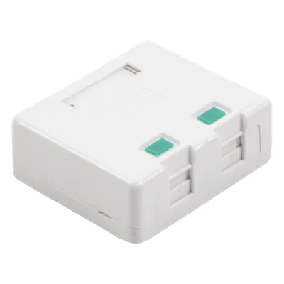 Caja de Pared / 2 Puertos Keystone / UL 94V-0 / Montaje Superficial Vertical / Incluye Kit de Herramientas