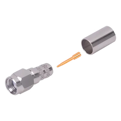 Conector SMA Macho / Anillo Plegable / 50 Ω / 12.4 GHz / VSWR ≤1.3 / Cables RG-8/X y LMR-240