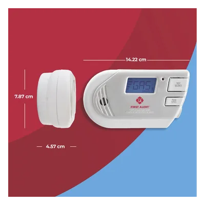 Detector Combo de Combinación de Gases Explosivos: Metano (GN), Propano (LP) y Monóxido de Carbono (CO), Con Pantalla Digital Retroiluminada, 120 Vca y Batería de Respaldo