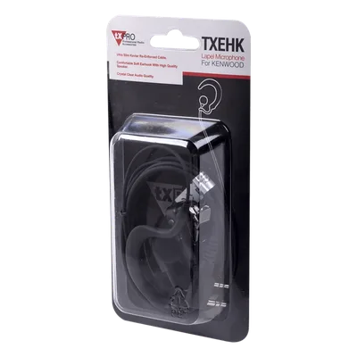Micrófono-Audífono Profesional / Gancho Ajustable Tipo G / PTT de Solapa / Compatible Kenwood y TXPRO / Cable Kevlar Reforzado