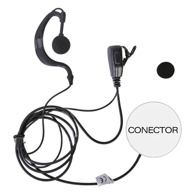 Micrófono-Audífono de Solapa / Kit de Vigilancia de 2 Cables / Compatible ICOM IC-F11/14/3021/3013/3103/3003/1100D/2100D / Respuesta 100 Hz - 10 kHz
