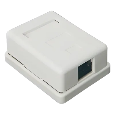 Caja de Pared / 1 Puerto Keystone / Cat5e STP / Montaje Vertical / 0 a 70°C / UL-CE-ETL