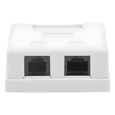 Caja de Pared / 2 Puertos / Cat5e Clase D / RJ11 Telefónico / T568A-B / Superficial