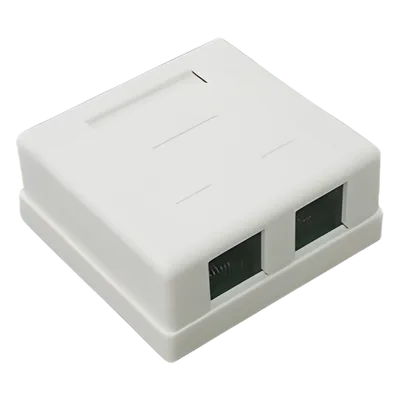Caja de Pared / 2 Puertos / Cat5e Clase D / RJ11 Telefónico / T568A-B / Superficial
