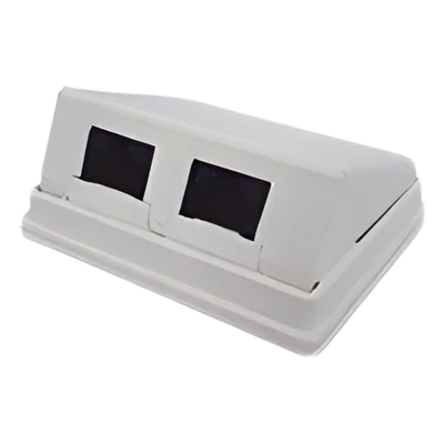 Caja de Pared Angulada / 2 Puertos Keystone / Cat5e/Clase D / UL 94V-0 / 0 a 70°C