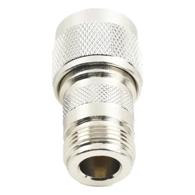 Adaptador en Línea, de Conector N Macho Inverso a N Hembra, Níquel/ Oro/ Teflón.