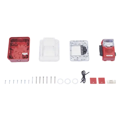 Sirena Estrobo / Intemperie / Montaje Muro / 75 cd / 70-100 dBA / 16-33 VCC / 4.72 x 5.75 x 4.17 in