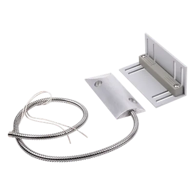 Contacto Magnético para Piso Uso Rudo / GAP 75 mm (3 in) / Cable Blindado 55 cm / 12 VCC / 0.5 A / Placa de Montaje en L