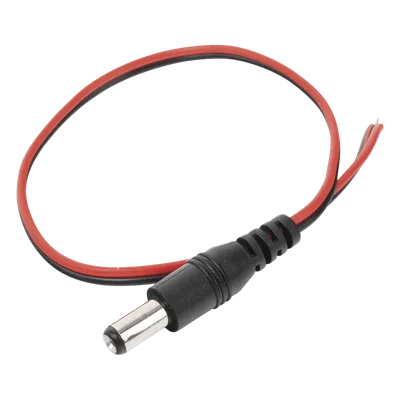 Cable Pigtail DC / Conector Macho 5.5 x 2.1 mm / Calibre 22AWG / 28.5 cm / Polarizado / 12 VCC