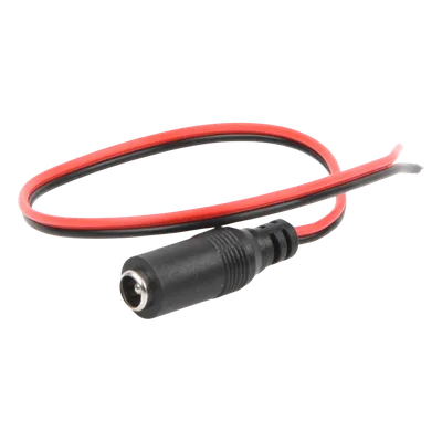 Cable de Alimentación DC / Conector Hembra 5.5 mm/2.1 mm / Puntas Libres / 28.5 cm / Polaridad Codificada / 12 VCC